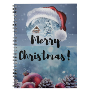 Modern funny cute Christmas reindeer Notebook