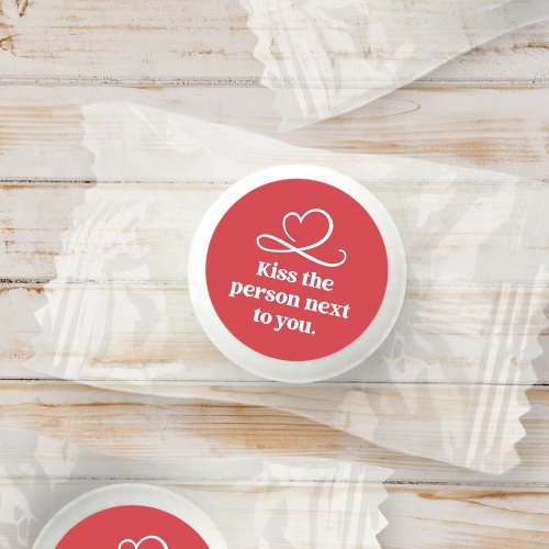 Modern Funny Cute Kiss Heart Fortune Quote Life Saver Mints
