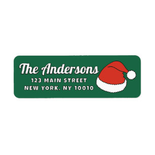 Modern Funny Cute Santa Hats Custom Return Address Label