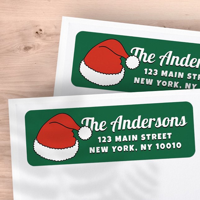 Modern Funny Cute Santa Hats Custom Return Address Label (Creator Uploaded)