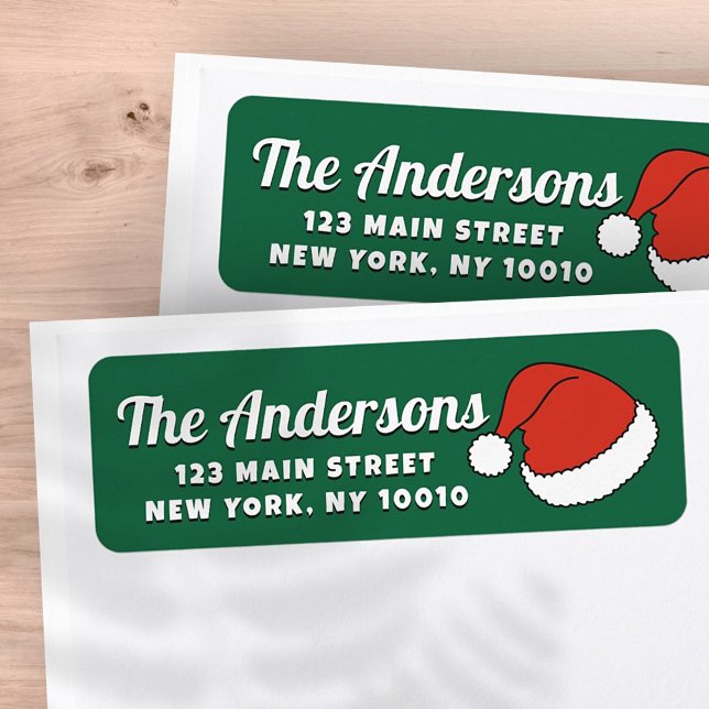 Modern Funny Cute Santa Hats Custom Return Address Label (Creator Uploaded)