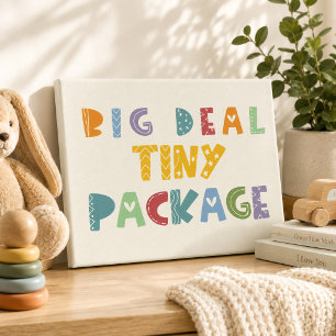 Modern Funny Cute Witty Baby Shower Gift Faux Canvas Print