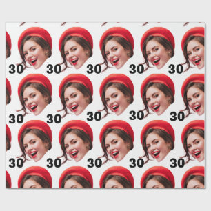 Modern Funny Face Birthday Gift Wrapping Paper