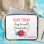 Modern Funny Floral Small Humans Laptop Sleeve<br><div class="desc">This modern,  funny case features stylish flowers and a faux gold glitter frame,  with the humorous quote “Goal Today: Keep the Small Humans Alive.”  Easily personalize with your name.  Makes a great gift for parents or teachers!</div>