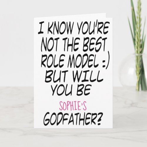 Modern Funny Godfather Proposal Photo Card