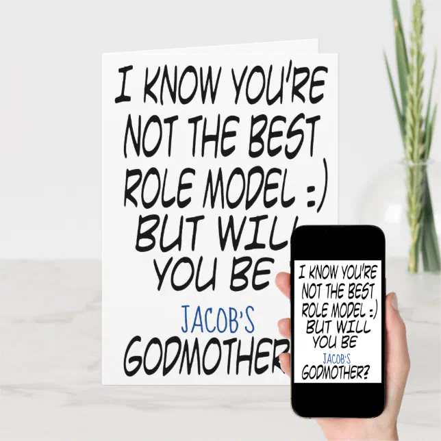 Modern Funny Godmother Proposal Photo Card Zazzle