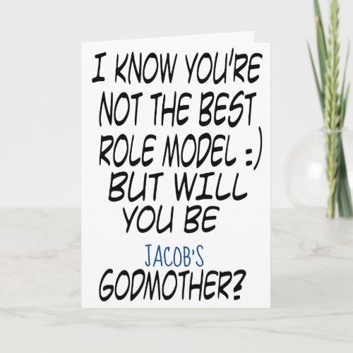 Modern Funny Godmother Proposal Photo Card