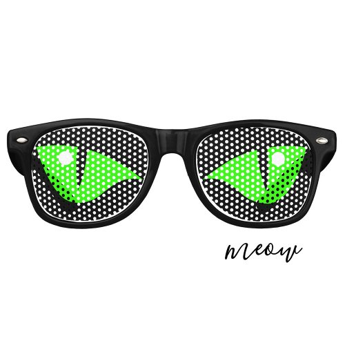 Modern Funny Green Cat Eyes Halloween Costume Retro Sunglasses