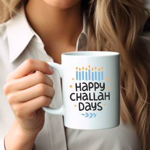 Modern Funny Hanukkah Challah Days Coffee Mug