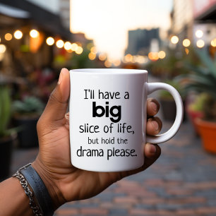 Modern Funny Hold the Drama Please Quote on 15oz  Coffee Mug