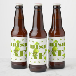 Modern Funny IRISH AF Beer Bottle Label