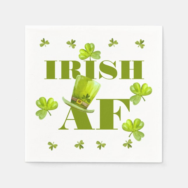 Modern Funny IRISH AF  Napkins (Front)
