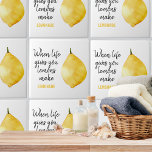 Modern Funny Lemon Yellow Quote Ceramic Tile<br><div class="desc">Modern Funny Lemon Yellow Quote</div>