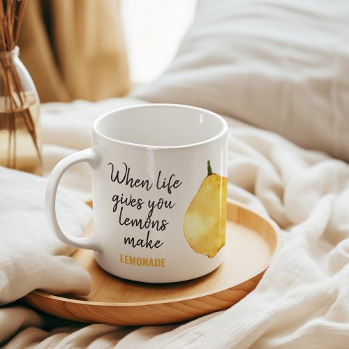 Modern Funny Lemon Yellow Quote Coffee Mug