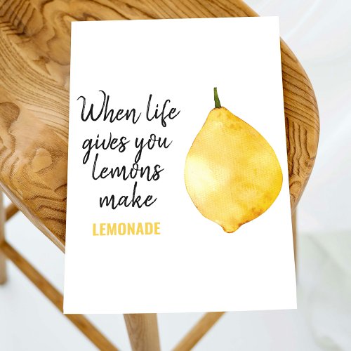 Modern Funny Lemon Yellow Quote Holiday Card