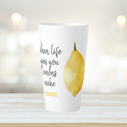 Modern Funny Lemon Yellow Quote Latte Mug