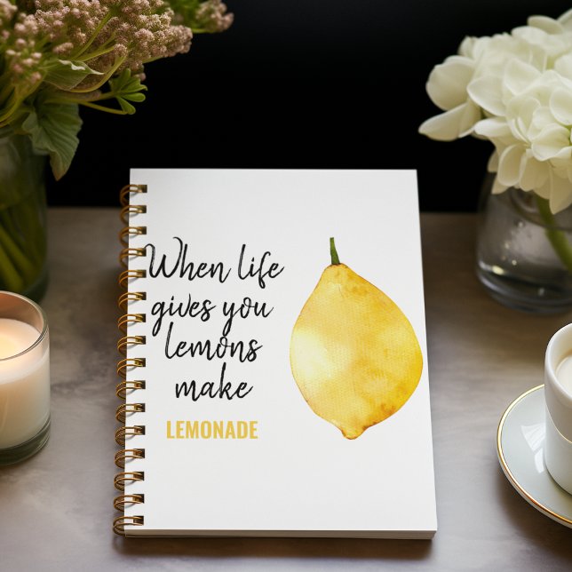Modern Funny Lemon Yellow Quote Notebook (Creator Uploaded)