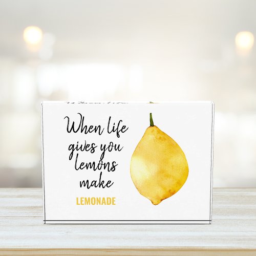 Modern Funny Lemon Yellow Quote Photo Block