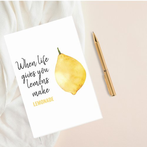 Modern Funny Lemon Yellow Quote Post_it Notes
