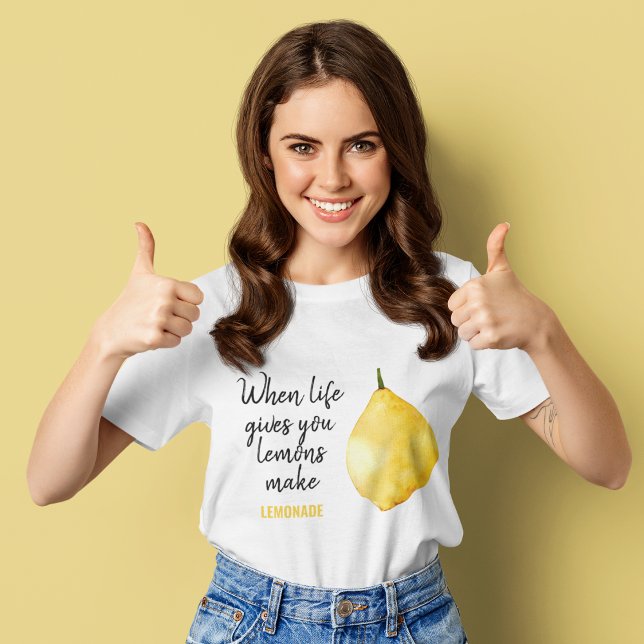 Modern Funny Lemon Yellow Quote T-Shirt (Creator Uploaded)