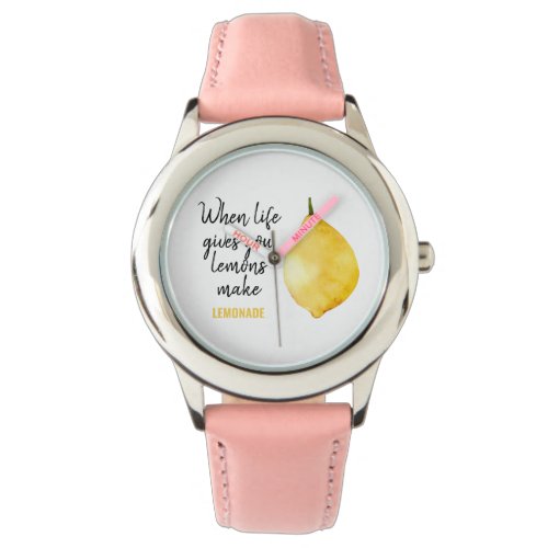 Modern Funny Lemon Yellow Quote Watch