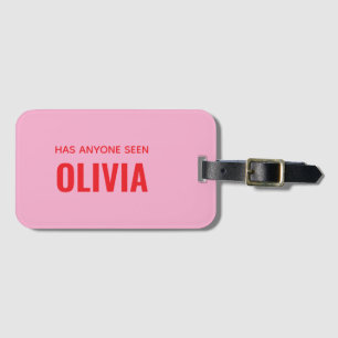 Modern Funny Monogram Personalized Name Luggage Tag