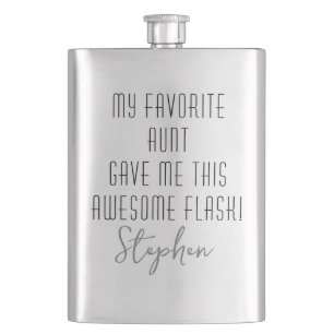 Modern Funny Nephew Gift from Favorite Aunt Flask