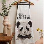 Modern Funny Panda Black And White With Quote Apron<br><div class="desc">Modern Funny Panda Black And White With Quote</div>