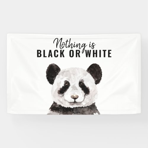 Modern Funny Panda Black And White With Quote Banner