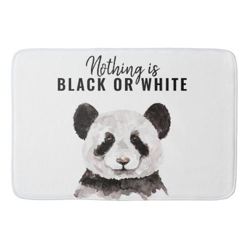 Modern Funny Panda Black And White With Quote Bath Mat