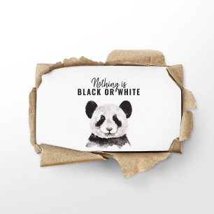 Modern Funny Panda Black And White With Quote Business Card
