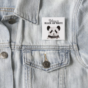 Modern Funny Panda Black And White With Quote Button