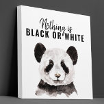 Modern Funny Panda Black And White With Quote Canvas Print<br><div class="desc">Modern Funny Panda Black And White With Quote</div>