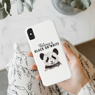 Modern Funny Panda Black And White With Quote iPhone XS Max Case