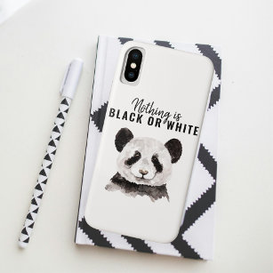 Modern Funny Panda Black And White With Quote iPhone XS Case