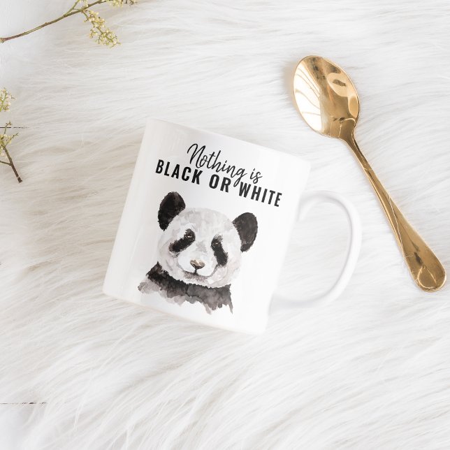 Modern Funny Panda Black And White With Quote Coffee Mug (Creator Uploaded)