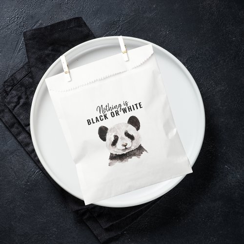 Modern Funny Panda Black And White With Quote Favor Bag