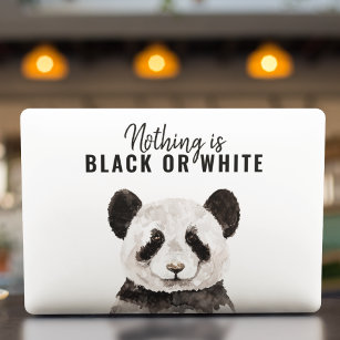Modern Funny Panda Black And White With Quote HP Laptop Skin