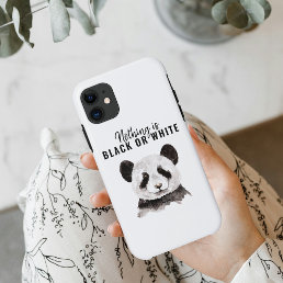 Modern Funny Panda Black And White With Quote iPhone 17 Case
