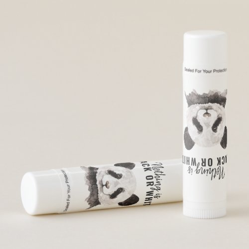 Modern Funny Panda Black And White With Quote Lip Balm