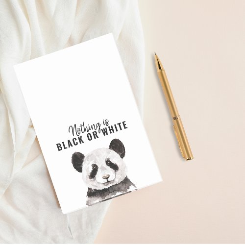 Modern Funny Panda Black And White With Quote Post_it Notes