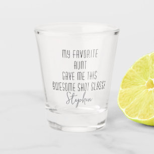 Modern Funny Personalized to Nephew from Aunt Shot Glass