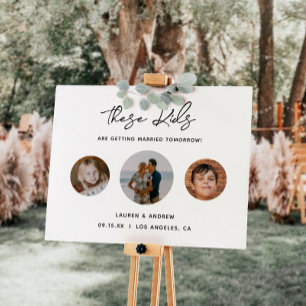 Modern Funny Photo Rehearsal Dinner Welcome Sign