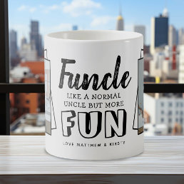 Modern Funny Quote &#39;Funcle&#39; 2 x Photo | Uncle Coffee Mug