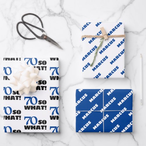 Modern Funny Quote Typography 70th Birthday Wrapping Paper Sheets