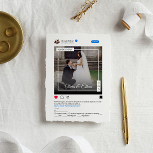 Modern Funny Social Media Wedding RSVP Card