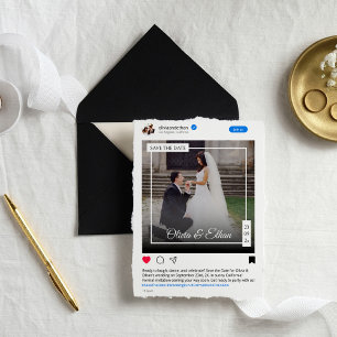 Modern Funny Social Media Wedding Save The Date