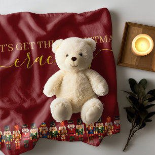 Modern Funny Unique Nutcracker Christmas Fleece Blanket