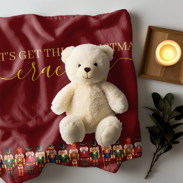 Modern Funny Unique Nutcracker Christmas Sherpa Blanket (Creator Uploaded)