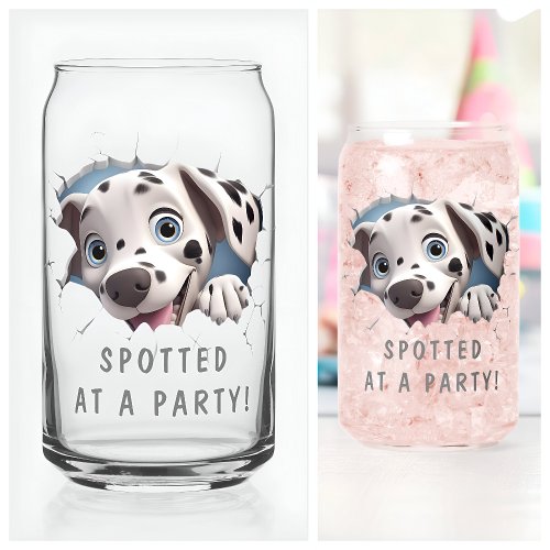 Modern Funny Unusual Custom Dalmatian Birthday  Can Glass